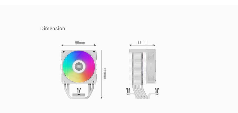 Система охлаждения PCCOOLER R400 ARGB WH, 180 Вт, 133 мм R400 ARGB WH фото