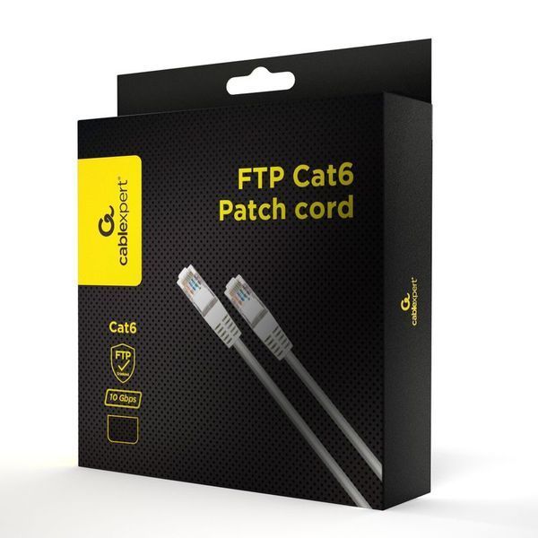 Патч корд Cablexpert PPB6-15M, FTP, категорія. 6, литий, 50u" штекер із фіксатором,15 M, сірий PPB6-15M фото