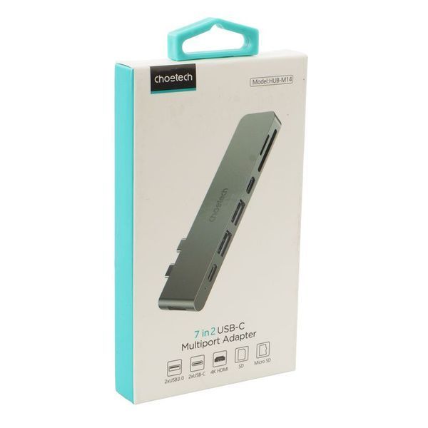 Адаптер Choetech HUB-M14-GY-V2, USB Type-C 6-в-1 HUB-M14-GY-V2 фото