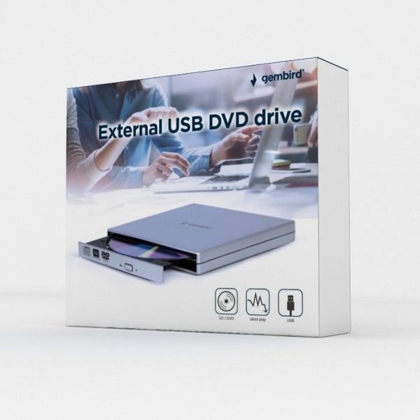 Gembird Зовнiшній DVD DVD-USB-02-SV, USB2.0 DVD-USB-02-SV фото
