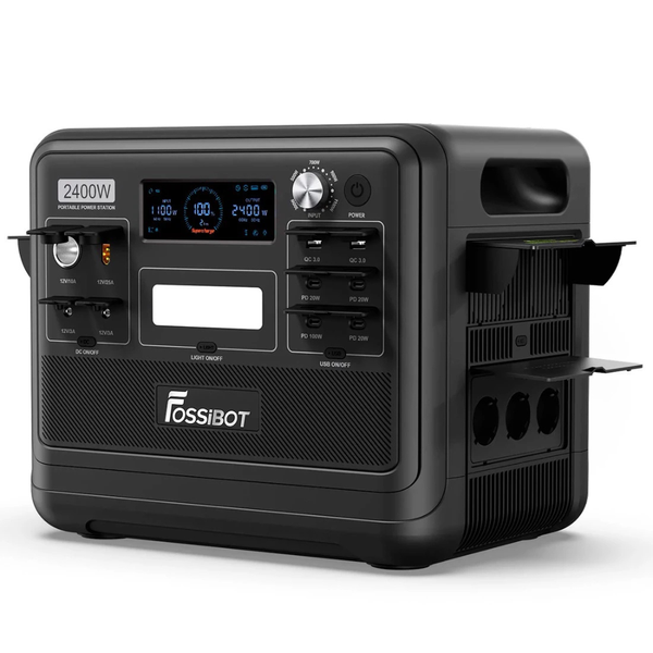 Зарядна станція Fossibot F2400, 2400 Вт, 2048 Вт*год (електростанція для дому, UPS, ДБЖ), чорна Fossibot-F2400bl фото