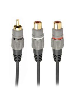 Аудіо-кабель Cablexpert CCAP-RCAM2F-0.2M, 1 RCA-тюльпан/2 x RCA-тюльпан, довжина 0.2 м. CCAP-RCAM2F-0.2M фото