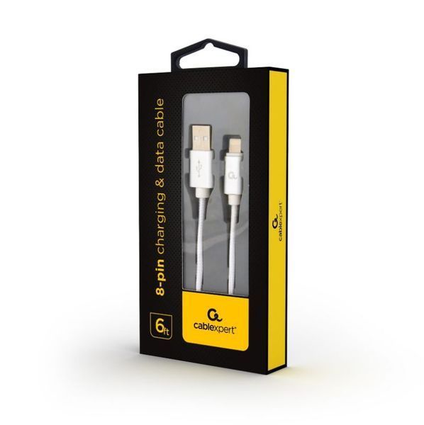 Кабель micro Cablexpert CCB-mUSB2B-AMLM-6-S, USB 2.0 A-вилка/Lightning, 1.8 м. CCB-mUSB2B-AMLM-6-S фото