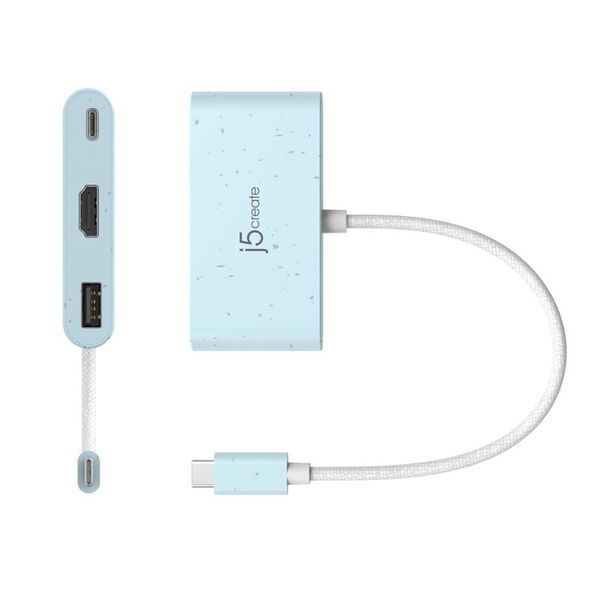 Багатопортовий мультиадаптер J5create JCA379EC-N, USB Type-C 3-в-1 блакитний JCA379EC-N фото