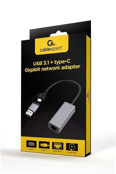 Адаптер Cablexpert A-USB3AC-LAN-01 A-USB3AC-LAN-01 фото