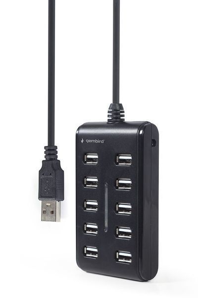 Хаб Gembird UHB-U2P10P-01 на 10 портів USB 2.0 UHB-U2P10P-01 фото