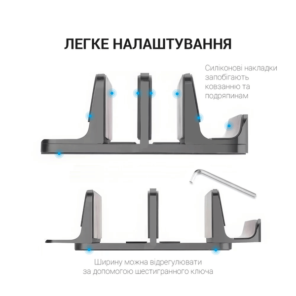 Вертикальна металева підставка для ноутбука OfficePro LS730G (Grey) сіра LS730G фото
