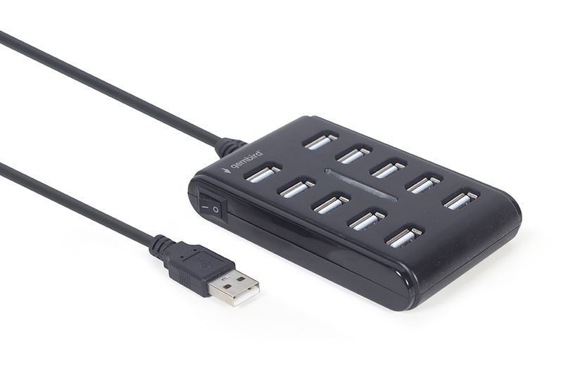 Хаб Gembird UHB-U2P10P-01 на 10 портів USB 2.0 UHB-U2P10P-01 фото