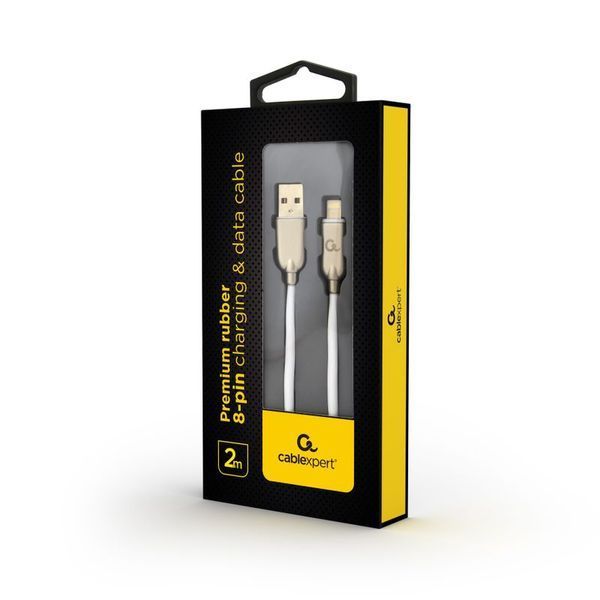 Кабель Cablexpert CC-USB2R-AMLM-2M-W, USB 2.0 А-папа/Lightning, 2.0 м. CC-USB2R-AMLM-2M-W фото