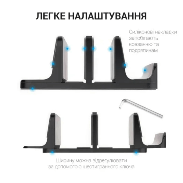 Вертикальна металева підставка для ноутбука OfficePro LS730B (Black) чорна LS730B фото