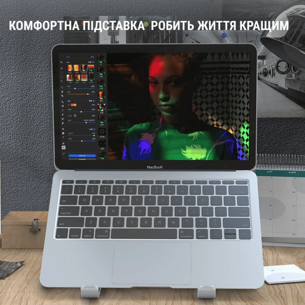 Металева регульована підставка для ноутбука OfficePro LS320G (Grey) LS320G фото