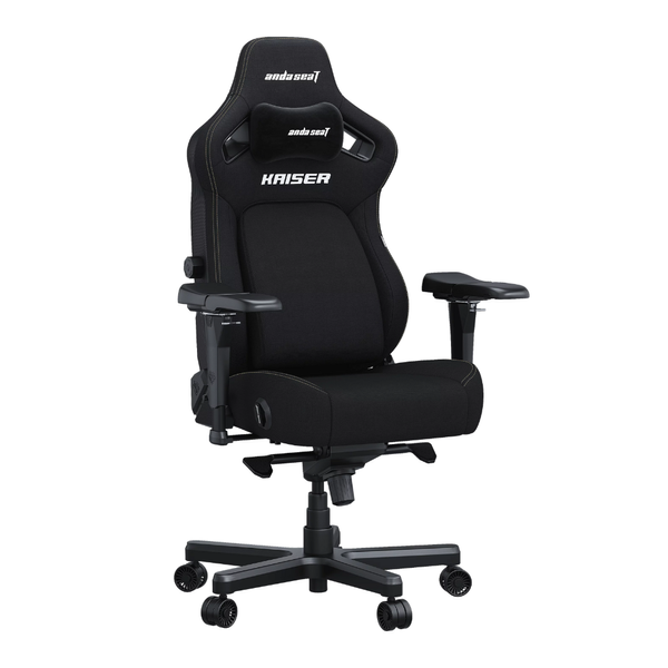 Крісло геймерське ігрове Anda Seat Kaiser 4 Size XL до 180 кг Black Fabric AndaSeatKaiser4XLBlackFabricPremiumSynthetic фото