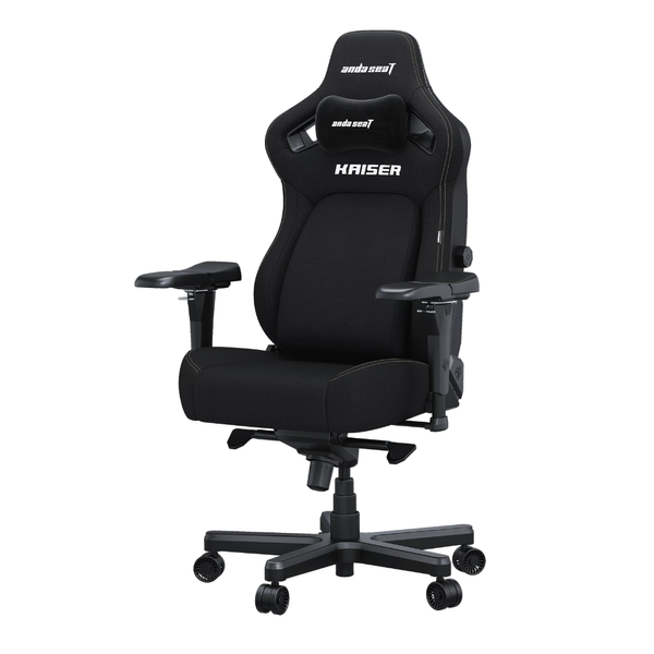 Крісло геймерське ігрове Anda Seat Kaiser 4 Size XL до 180 кг Black Fabric AndaSeatKaiser4XLBlackFabricPremiumSynthetic фото