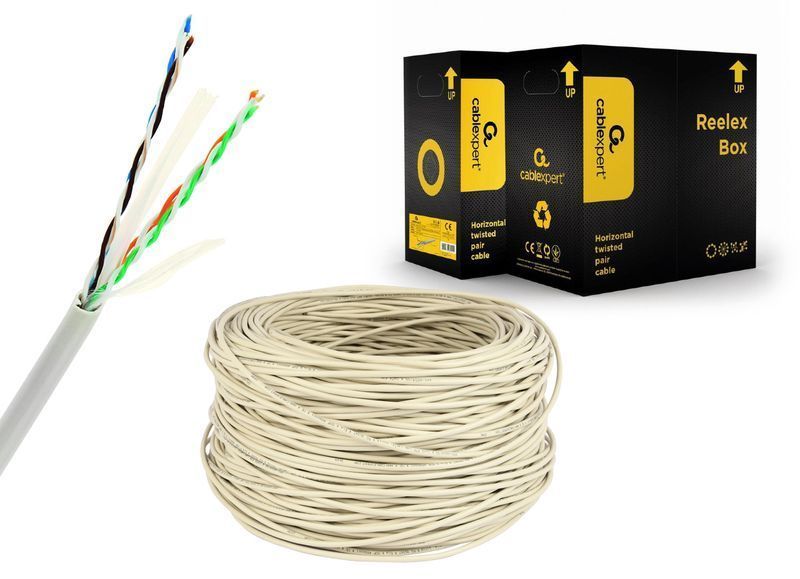 Звита пара,Cablexpert UPC-6004SE-L, CAT6, багатожильна, алюміній під міддю (CCA з AWG24), неекранована, 305 м UPC-6004SE-L фото
