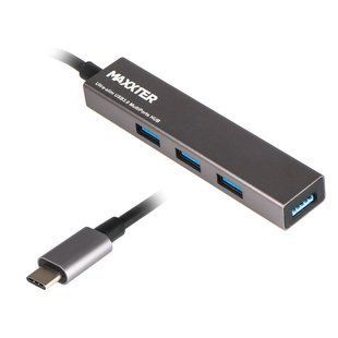 Maxxter Хаб USB 3.0 Type-C HU3С-4P-02 на 4 порти, метал, темно-сірий HU3C-4P-02 HU3C-4P-02 фото