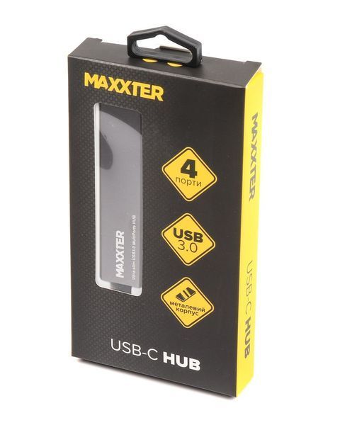 Maxxter Хаб USB 3.0 Type-C HU3С-4P-02 на 4 порти, метал, темно-сірий HU3C-4P-02 HU3C-4P-02 фото