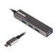 Maxxter Хаб USB 3.0 Type-C HU3С-4P-02 на 4 порти, метал, темно-сірий HU3C-4P-02 HU3C-4P-02 фото 1