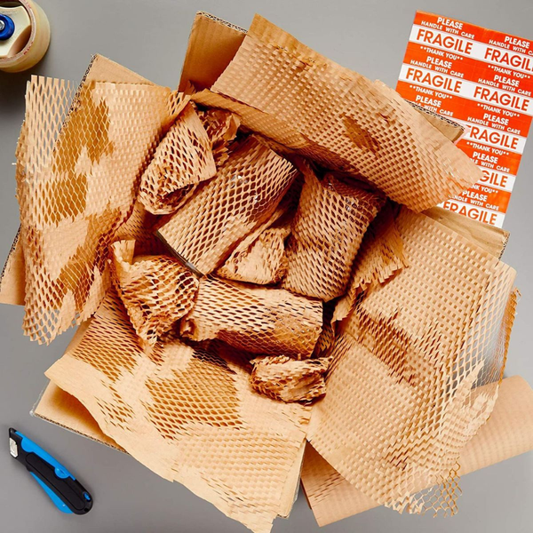 Стільниковий папір 420мм*20м Honeycomb Paper, 70г/м2 коричневий 4220brown фото