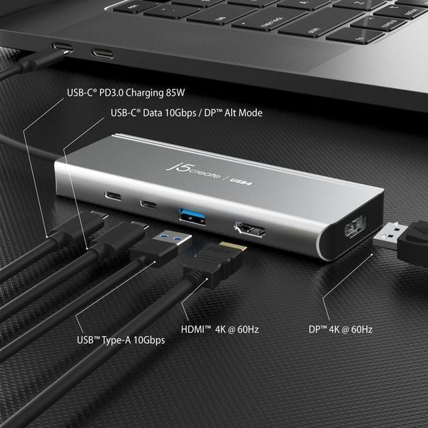 Багатопортовий мультиадаптер J5create JCD401-N, USB-C 7-в-1 JCD401-N фото