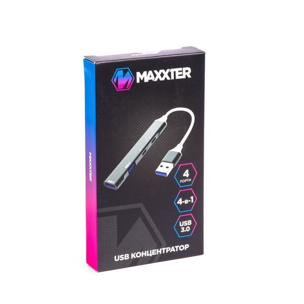 Док-станция, хаб Maxxter HU3A-4P-03 HU3A-4P-03 фото