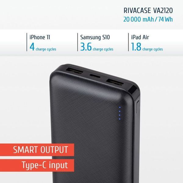 Внешний аккумулятор RIVACASE RIVAPOWER VA2120 (Black) RIVAPOWER VA2120 (Black) фото