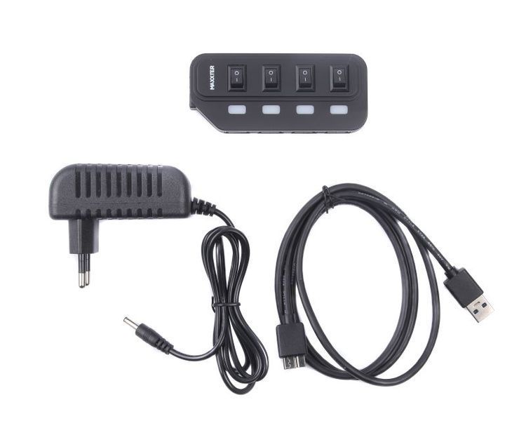 Док-станция, хаб Maxxter HU2A-4P-AC-02 HU2A-4P-AC-02 фото