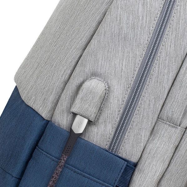 RivaCase 7567 сіро-синій рюкзак для ноутбука 17.3 дюймів. 7567 (Grey/ Dark Blue) 7567 (Grey/ Dark Blue) фото