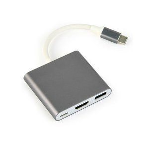 Адаптер-перехідник USB Type-C на HDMI Cablexpert A-CM-HDMIF-02-SG A-CM-HDMIF-02-SG фото