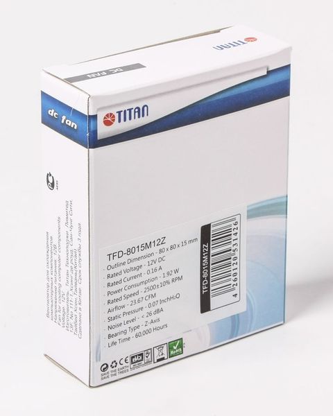 Вентилятор Titan TFD-8015M12Z, 80х80х15мм TFD-8015 M 12 Z TFD-8015 M 12 Z фото