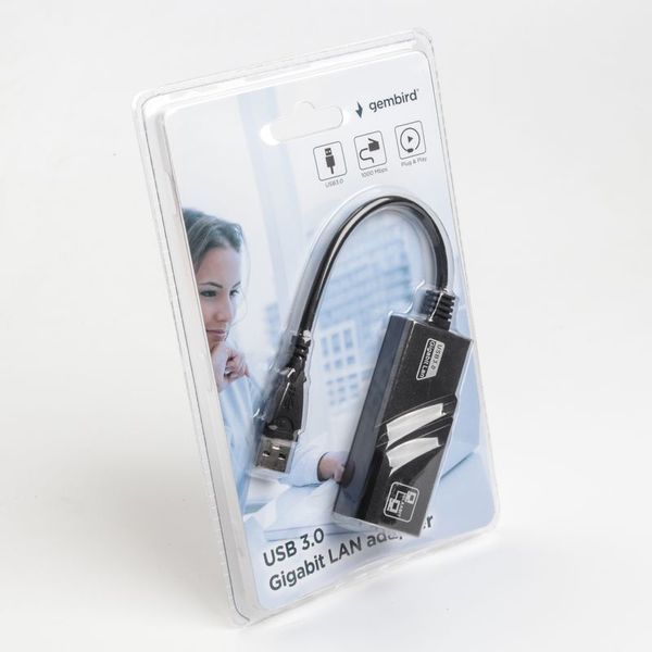 Адаптер Gembird NIC-U3-02, з USB на Gigabit Ethernet NIC-U3-02 фото