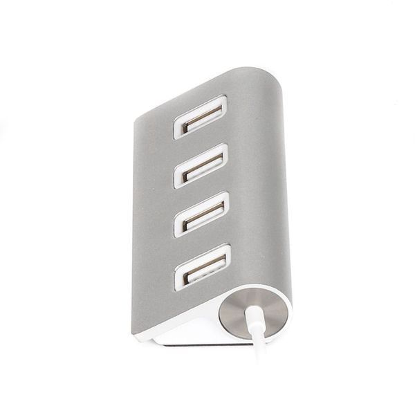 Maxxter Хаб USB 2.0 Type-A HU2A-4P-01 на 4 порти, метал, сріблястий HU2A-4P-01 фото