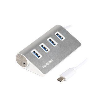 Maxxter Хаб USB 3.0 Type-С HU3С-4P-01 на 4 порти, метал, сріблястий HU3C-4P-01 HU3C-4P-01 фото