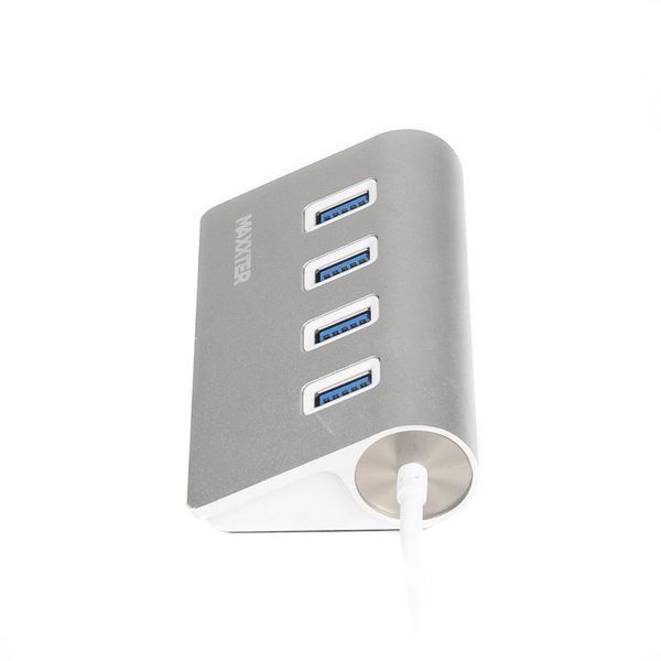 Maxxter Хаб USB 3.0 Type-С HU3С-4P-01 на 4 порти, метал, сріблястий HU3C-4P-01 HU3C-4P-01 фото