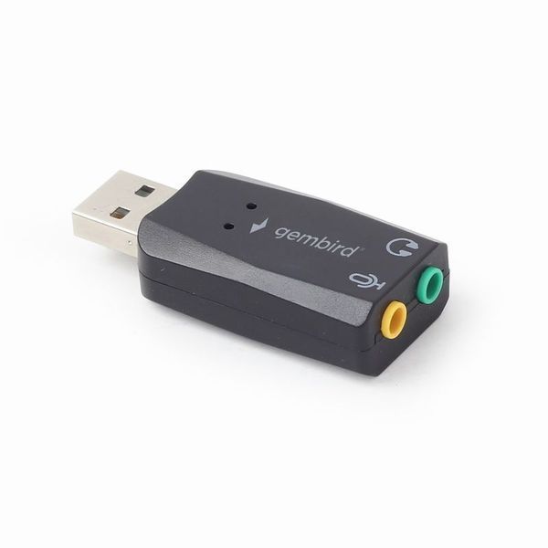 Адаптер Gembird SC-USB2.0-01, USB2.0 to Audio, чорного кольору, блістер SC-USB2.0-01 фото