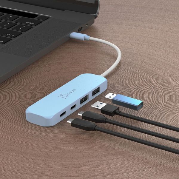 Хаб J5create JCH342EC-N USB-C на 2 USB-A/2 USB-C, блакитний JCH342EC-N фото