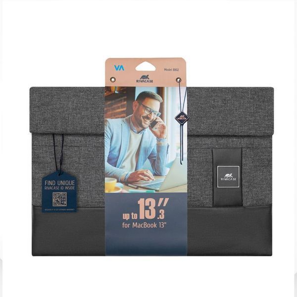RIVACASE Чохол для ноутбука 13.3" 8802 (Black), чорний меланж 8802 (Black) фото