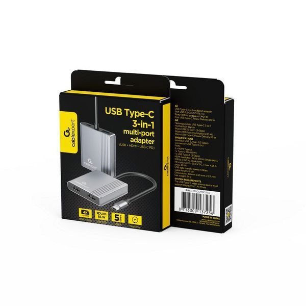 Адаптер Cablexpert A-CM-COMBO3-04, USB Type-C 3-в-1 A-CM-COMBO3-04 фото