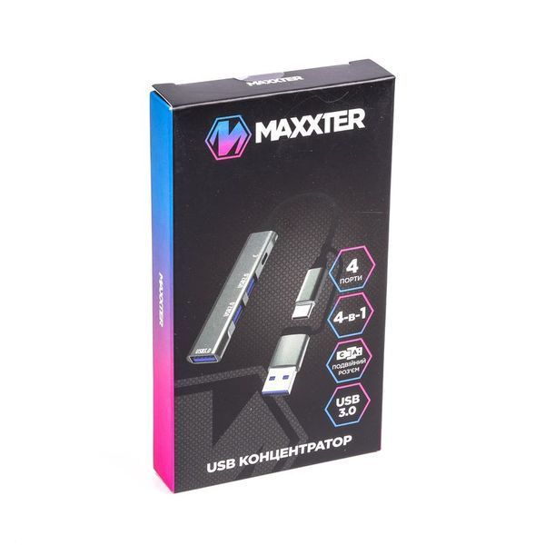 Хаб USB 3.0 Maxxter HU3C-4P1CN-01 HU3C-4P1CN-01 фото
