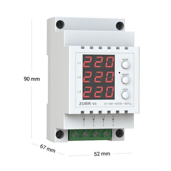 Трифазний вольтметр ZUBR V3 ZUBR-V3 фото