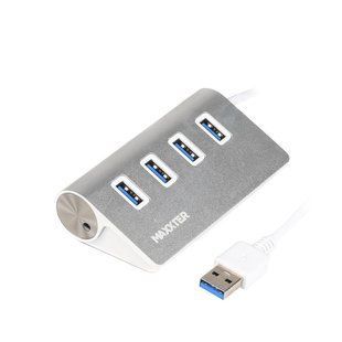 Maxxter Хаб USB 3.0 Type-A HU3A-4P-01 на 4 порти, метал, сріблястий HU3A-4P-01 фото