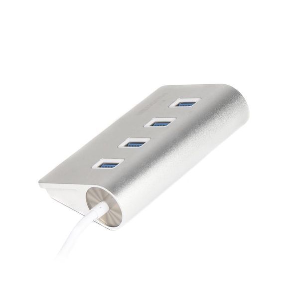 Maxxter Хаб USB 3.0 Type-A HU3A-4P-01 на 4 порти, метал, сріблястий HU3A-4P-01 фото