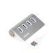 Maxxter Хаб USB 3.0 Type-A HU3A-4P-01 на 4 порти, метал, сріблястий HU3A-4P-01 фото 1