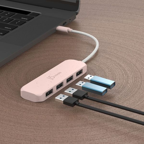Хаб J5create JCH341ER-N USB-C на 4 USB-A, Червоний JCH341ER-N фото