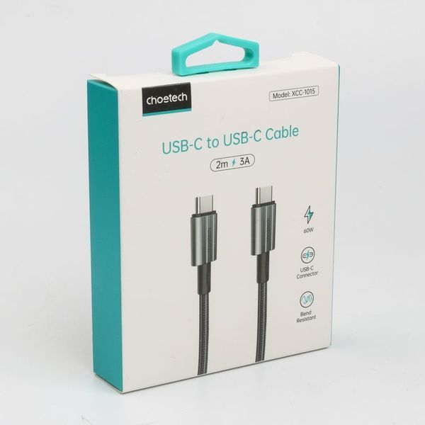 Кабель Choetech XCC-1015, преміум якість USB 2.0 C-тато/C-тато, 2 м. XCC-1015 фото